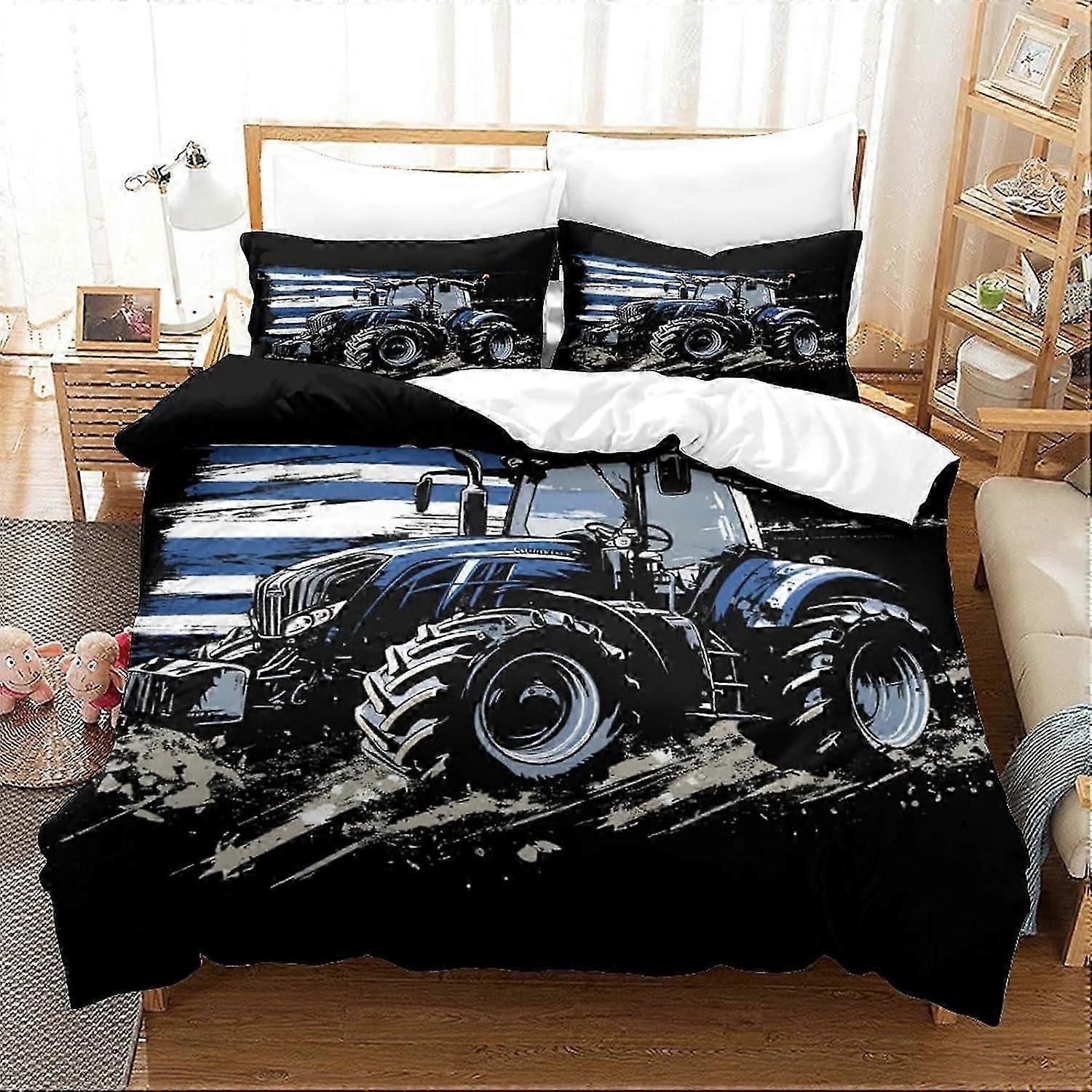 J3000 Lençóis Trator Capa de Edredão Conjunto 3 PCS Capa de Colcha de Qualidade Hoteleira Conjuntos de Cama Colchas com Fronhas com Fecho de Zíper Ultra Macio Hypoaller