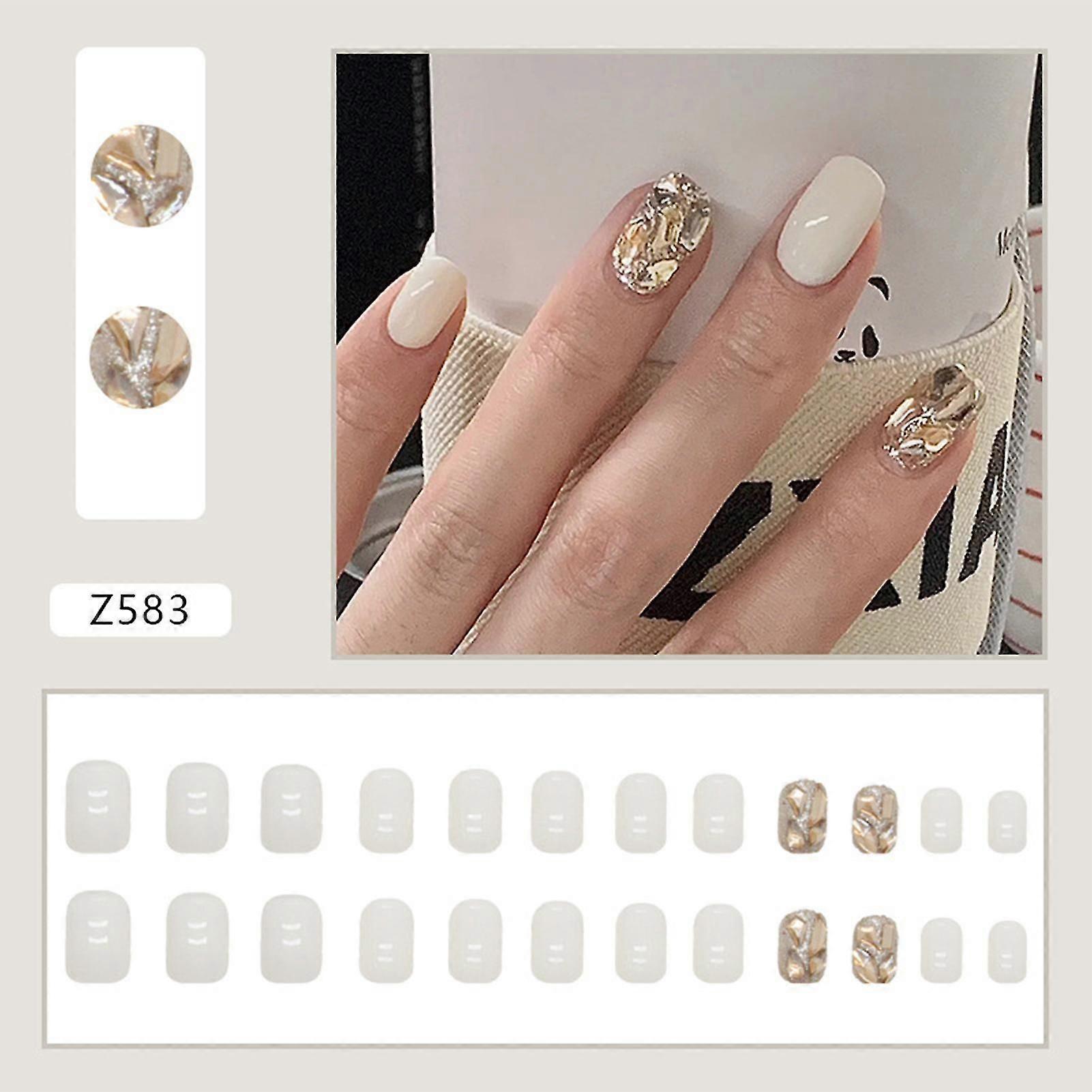 Milchig Weiß Flash Fairy Gefälschte Nägel Neujahr Langlebige Langlebige Nagel Gelee Kleber Modell