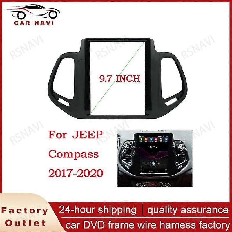 Rsnavi Fasxia Auto Audio Frame Auto Radio Fascia, GPS Navigatie Fascia Paneel Is Geschikt Voor Jeep Kompas 2017-2020 9.7 Inch