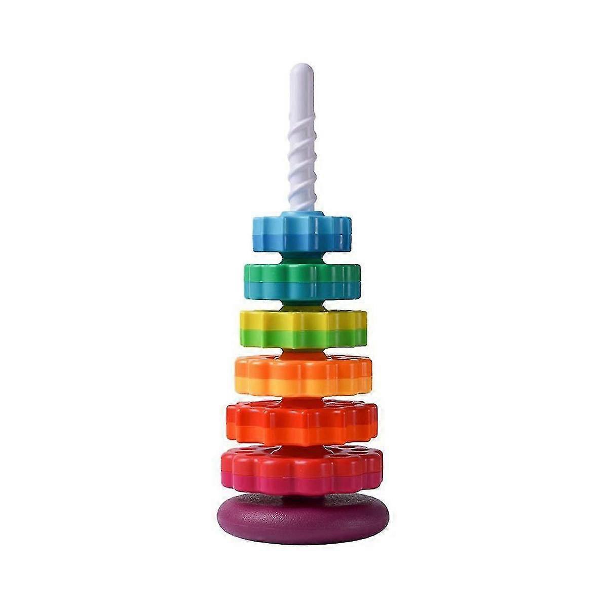 Girl Boy Stacking Toys συμβατό με νήπια 1-3, Rainbow Ring Stacker Toys Χριστουγεννιάτικα δώρα γενεθλίων 6 Disc