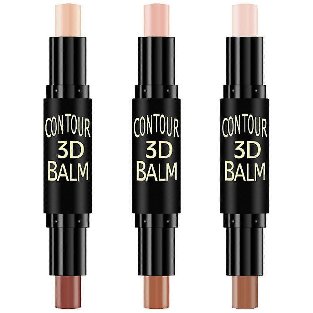 Dual-ended Highlight Contour Sti Make Up Concealer Kit For 3d F Shaping Body Shaping Make Up Set 3pcs,0807