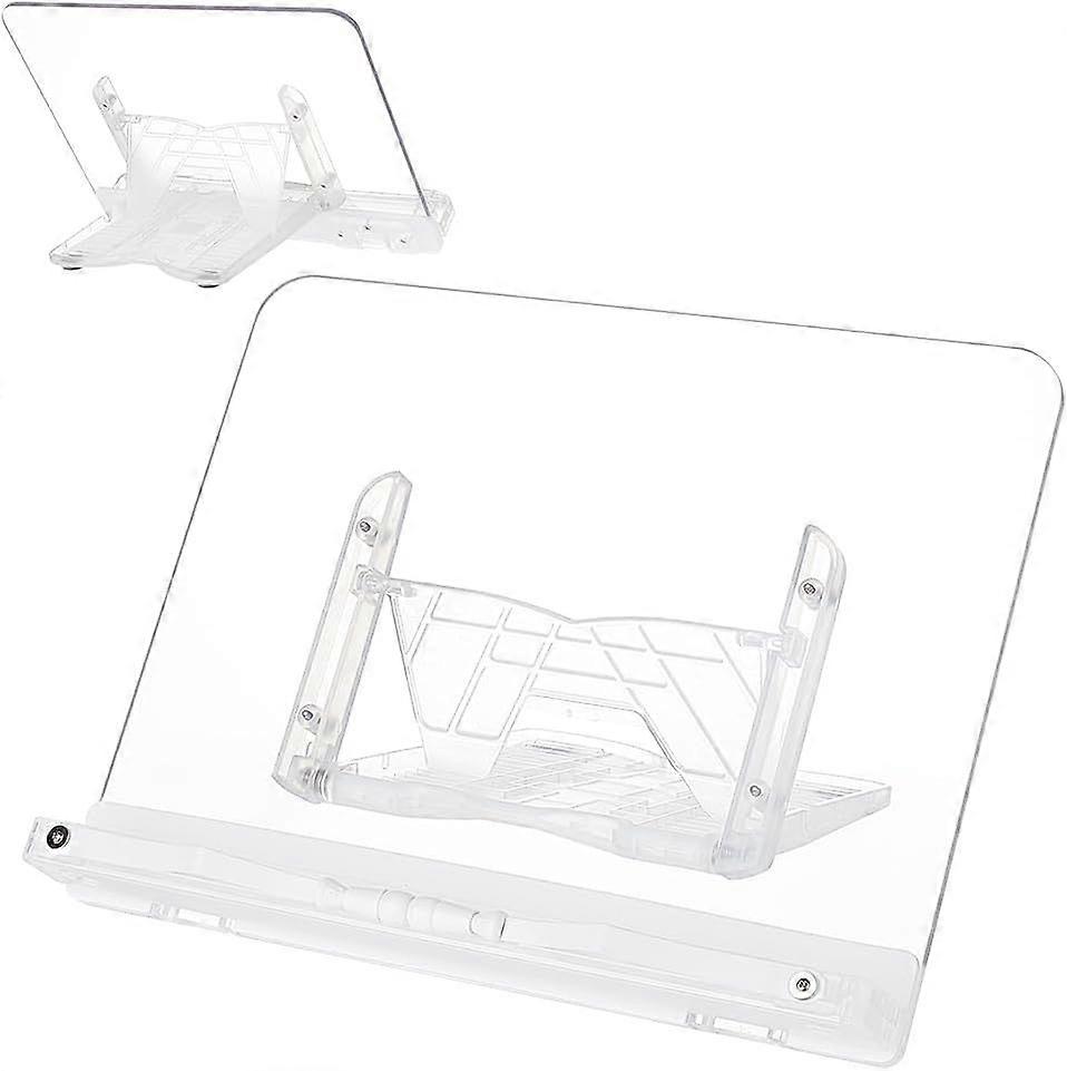 Acrylic Book Stand 12x9 Inch Adjustable Book Holder for Reading Clear Open Large Book Display Stand for Cookbook Art Book Bible Guest Book Reading