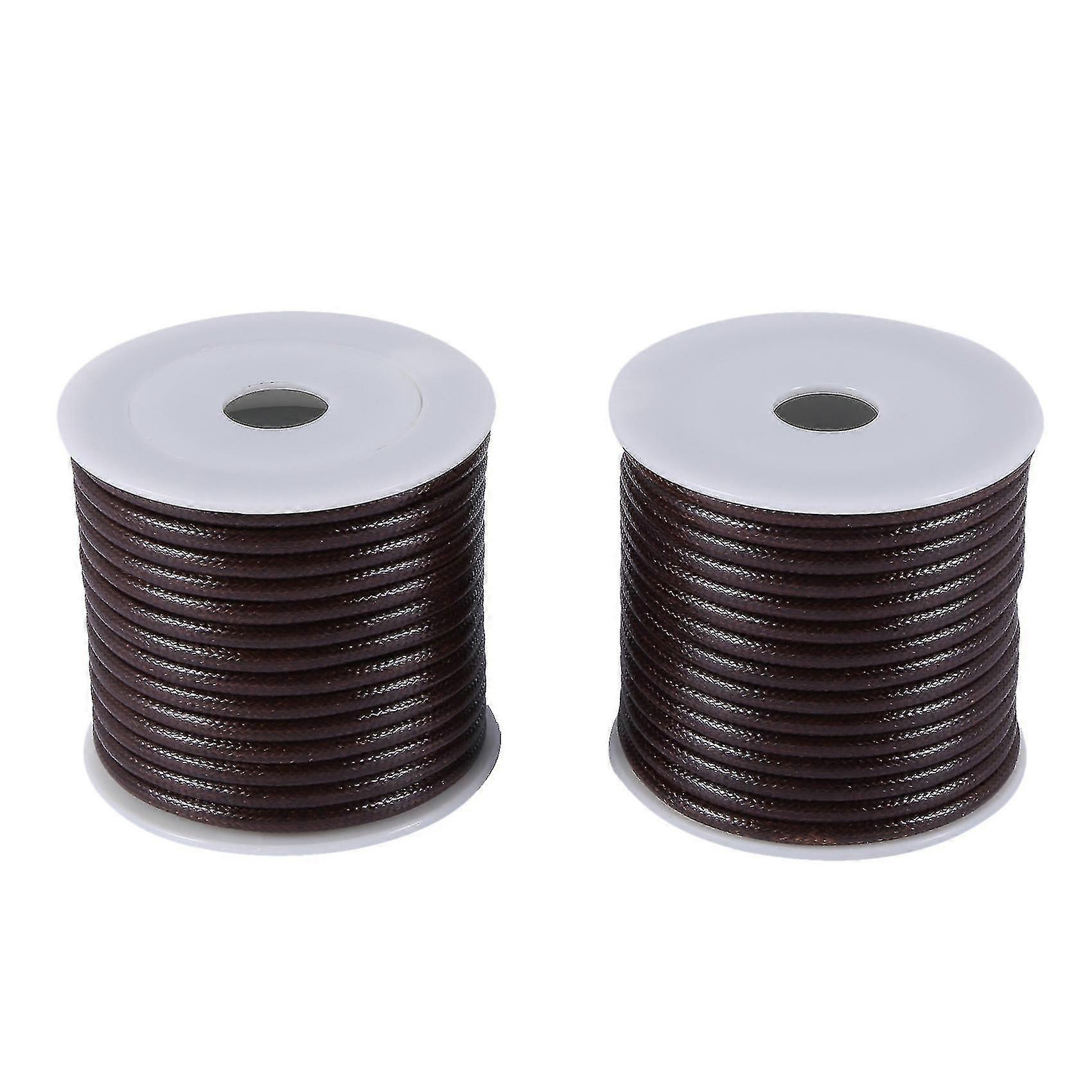 Round Waxed Thread Necklace Rope Leather Cord Thread, Coffee