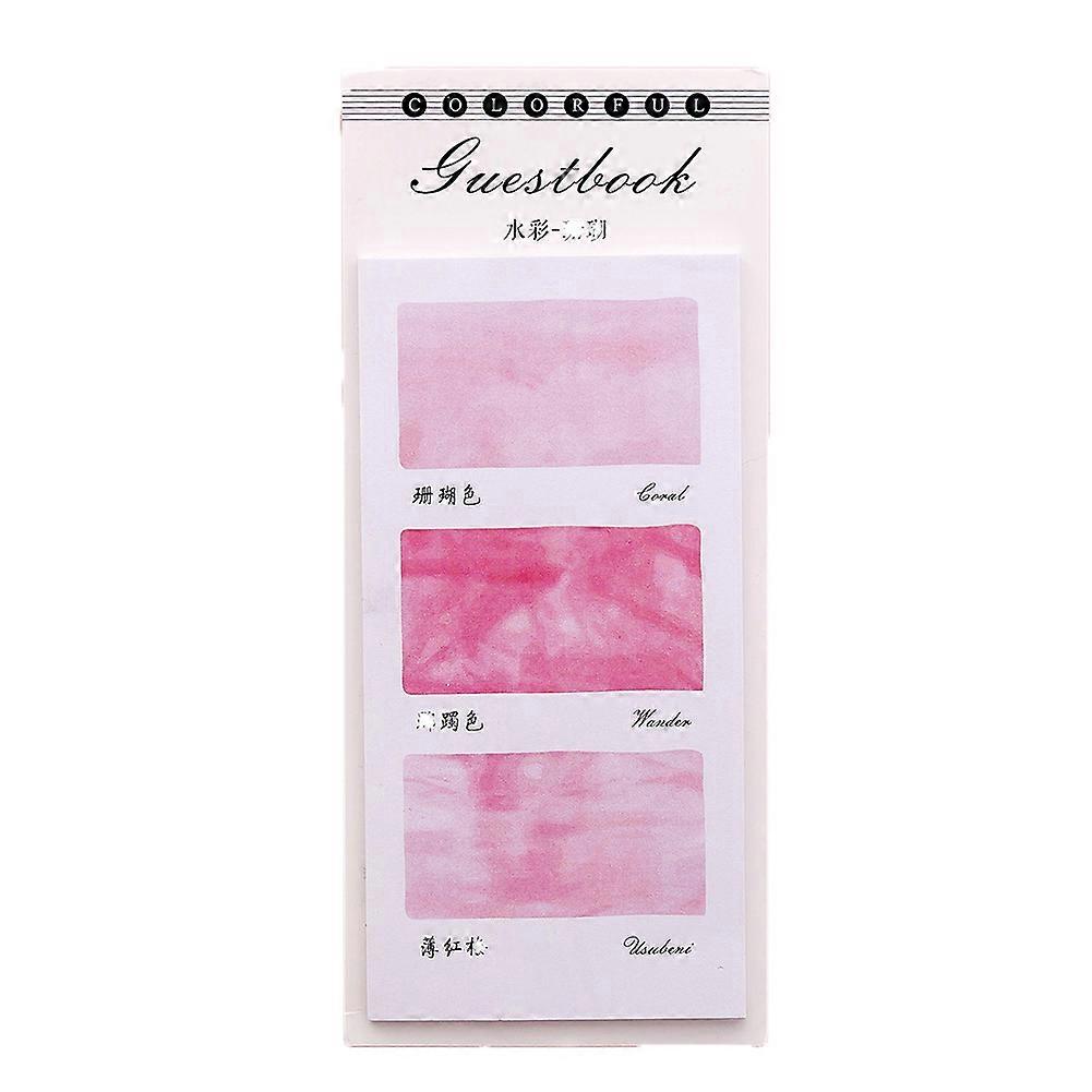 30 Sheets Multiple Color Notepad Simple Watercolor Sticky Note(Coralline)