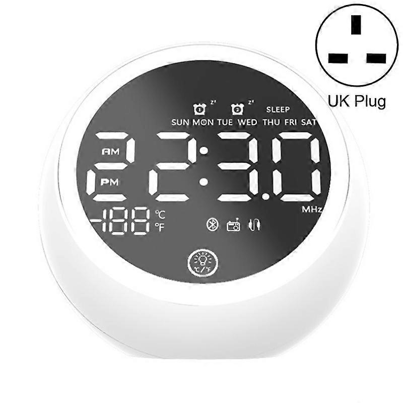 X10 Haut-parleur Bluetooth multifonctionnel LED veilleuse Réveil Haut-parleur Bluetooth, prise en charge de la carte TF et de la radio AUX & FM, spécification : prise UK
