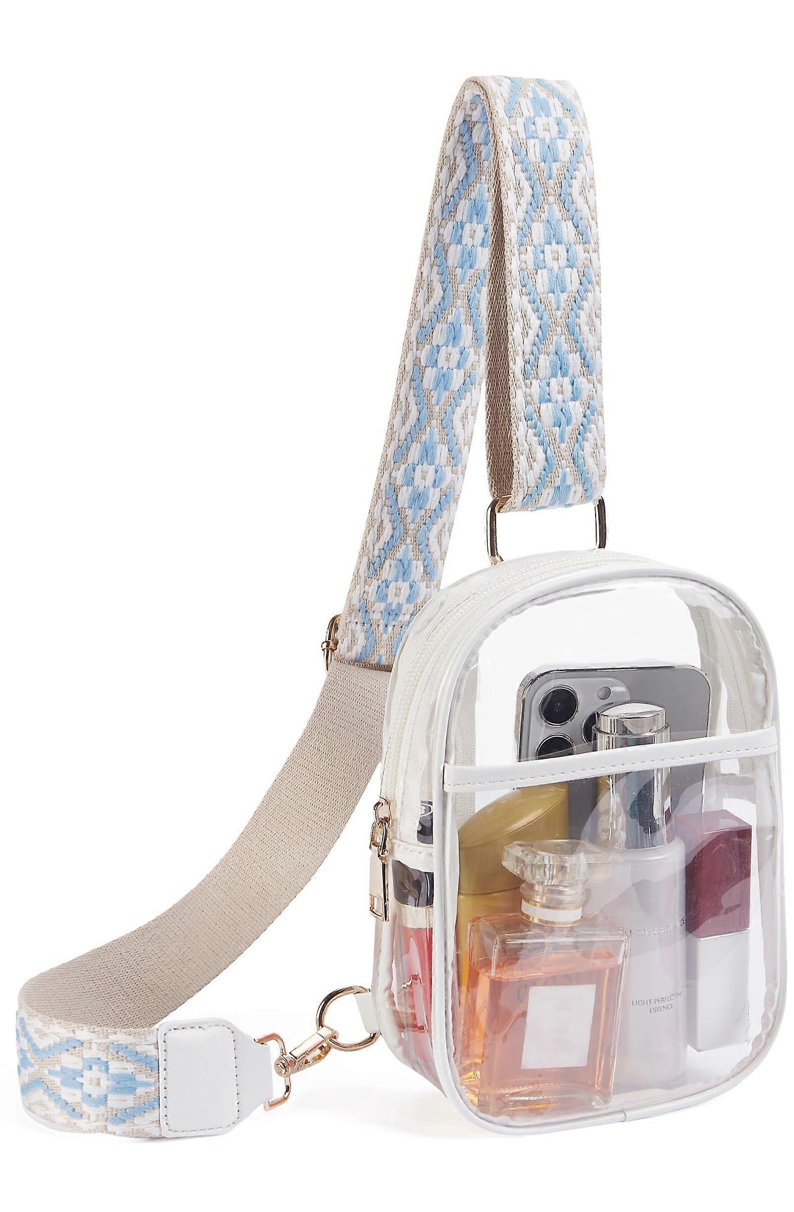 Clear Stadium Bags for Concerts and Events - NFL Approved, Transparent PVC, 12x6x12 Inches, Crossbody Style, Adjustable Strap