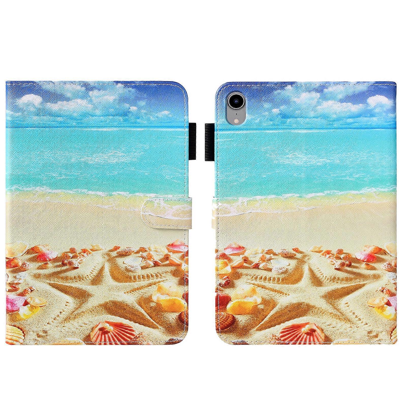 For iPad mini 2024 / mini 6 Cross Texture Painted Smart Leather Tablet Case