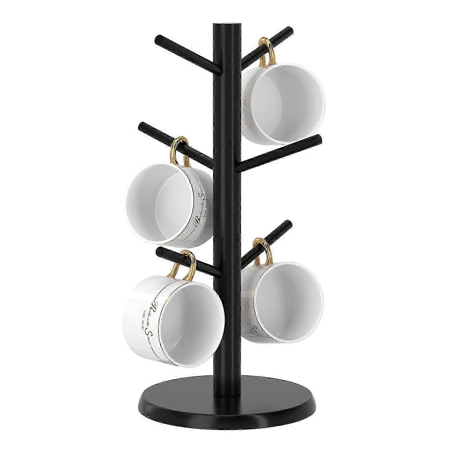 Coffee Mug Tree, Bamboo Cup Stand with 8 Hooks