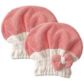 2 Pack Microfiber Hair Tørking Caps Hårtørking Håndkle Super absorberende Hair Håndkle Wrap