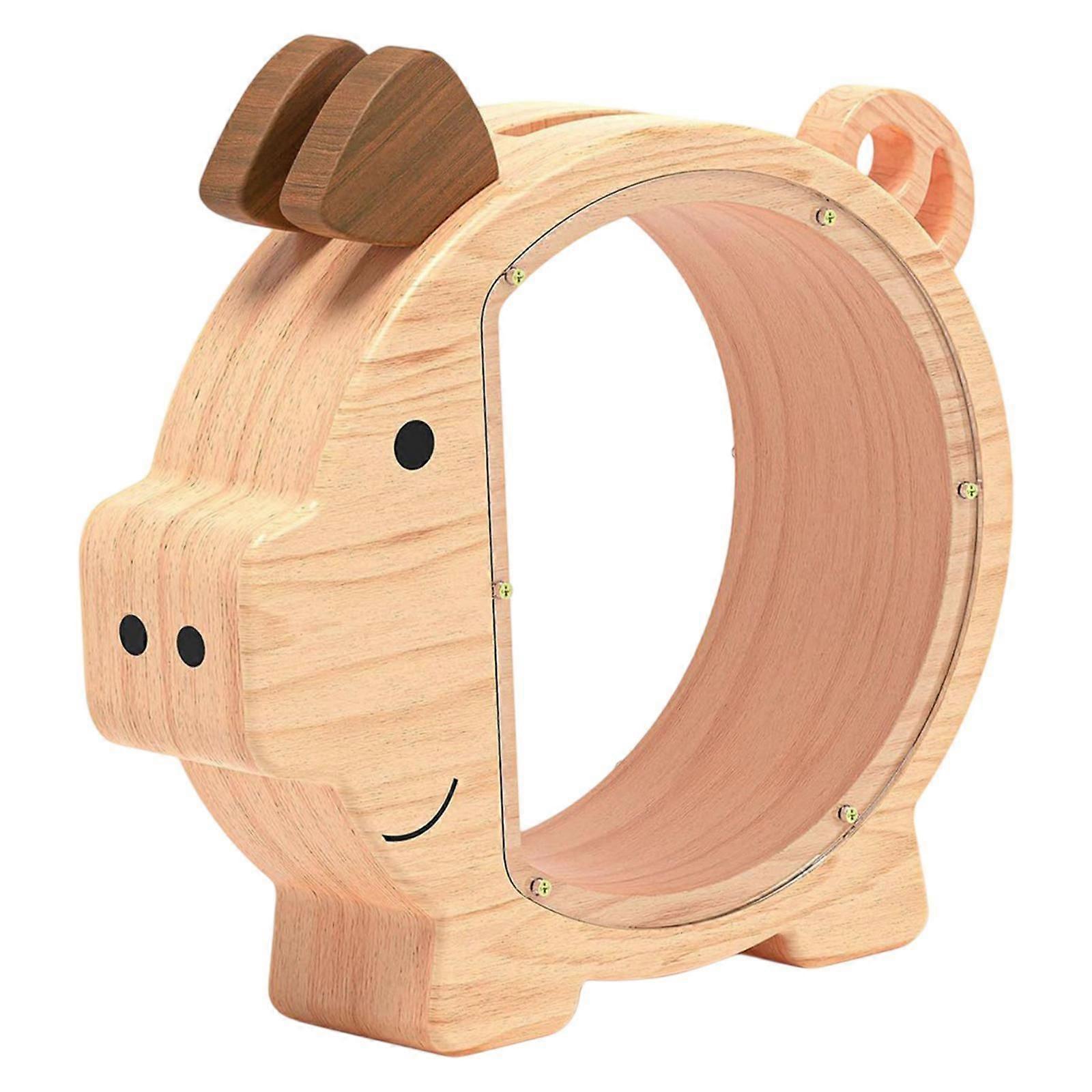 Ξύλινος κουμπαράς για το βάζο εξοικονόμησης χρημάτων διακόσμησης σπιτιού παιδιών για το δώρο διακοπών παιδιών