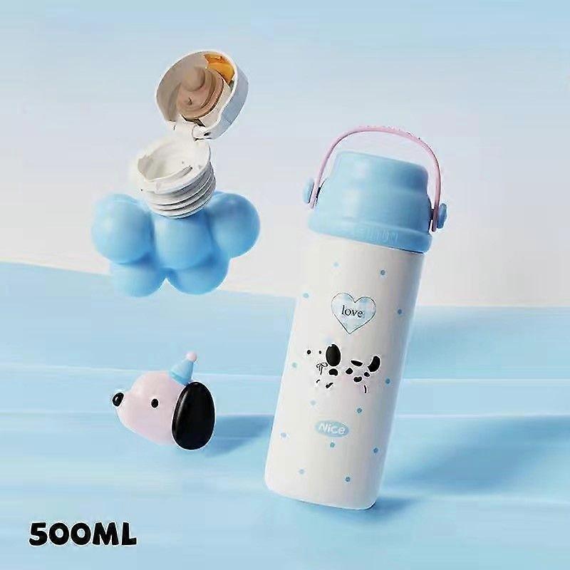 Insulated Water Bottle,17 oz Vacuum Insulated 304 Stainless Steel Reusable Sports Bottle for Travel,Camping-Blue