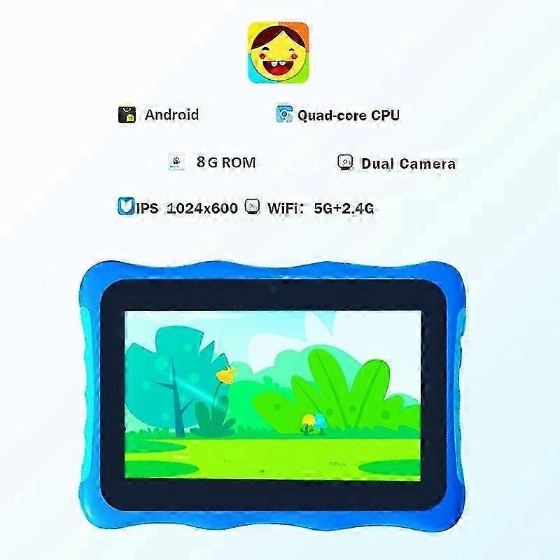 7-inch 4-core 1024*600 IPS screen, 5Gwifi childrens tablet, built-in Aibao childrens learning