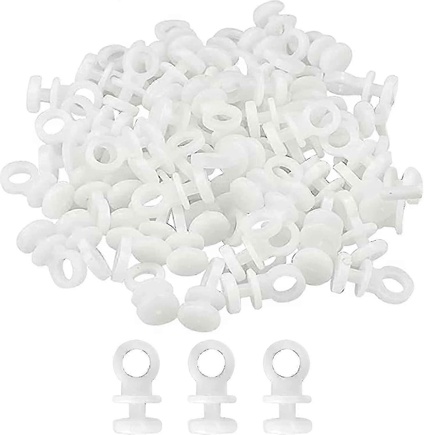 100pcs Curtain Track Gliders,plastic White Curtain Hooks Curtain Hooks Caravan Curtain Hooks Plastic White Curtain Track Rail Glider Hooks-e