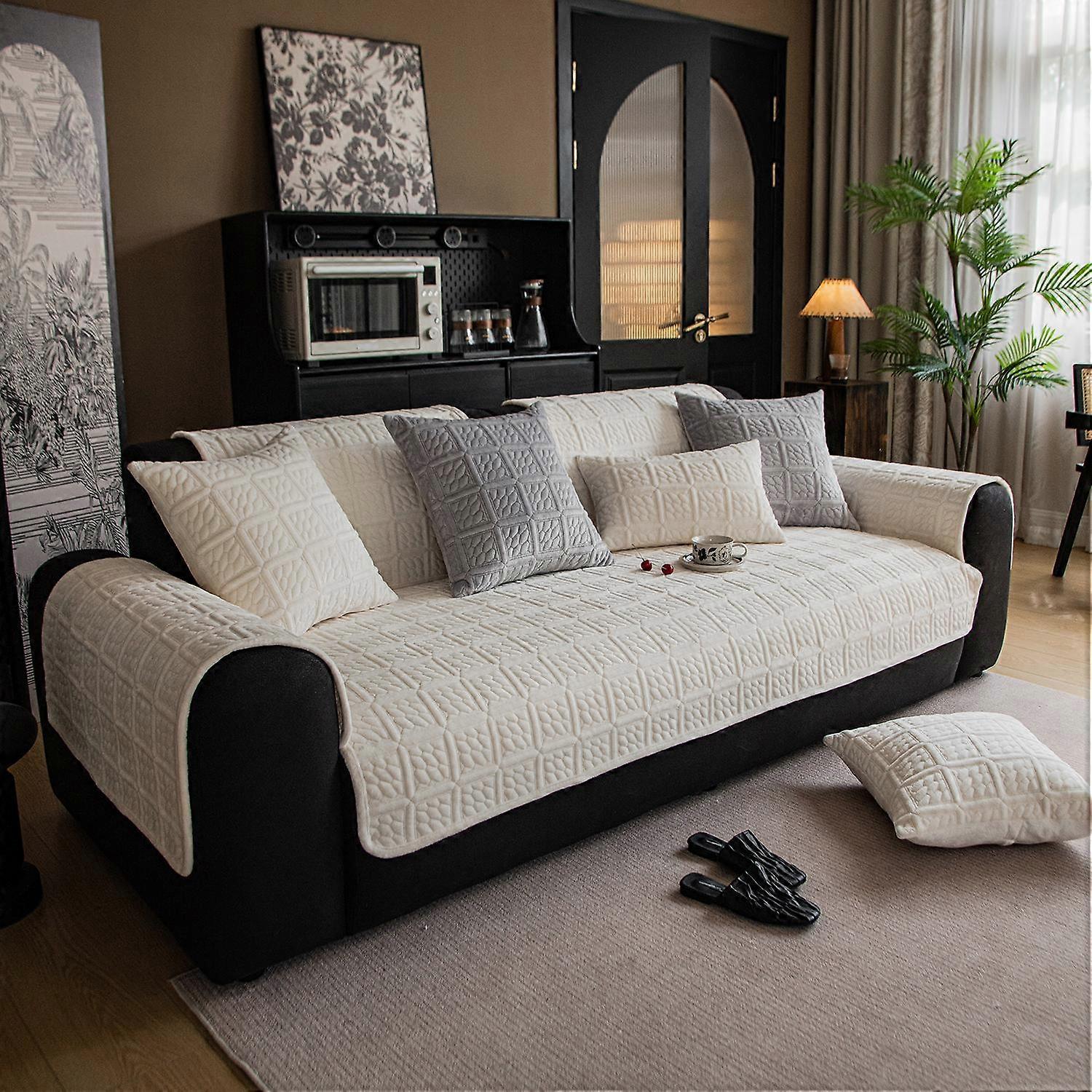Autumn And Winter Models Milk Velvet Sofa Cover Plush Backrest Armrest Cushion Towel Sofa Cover
