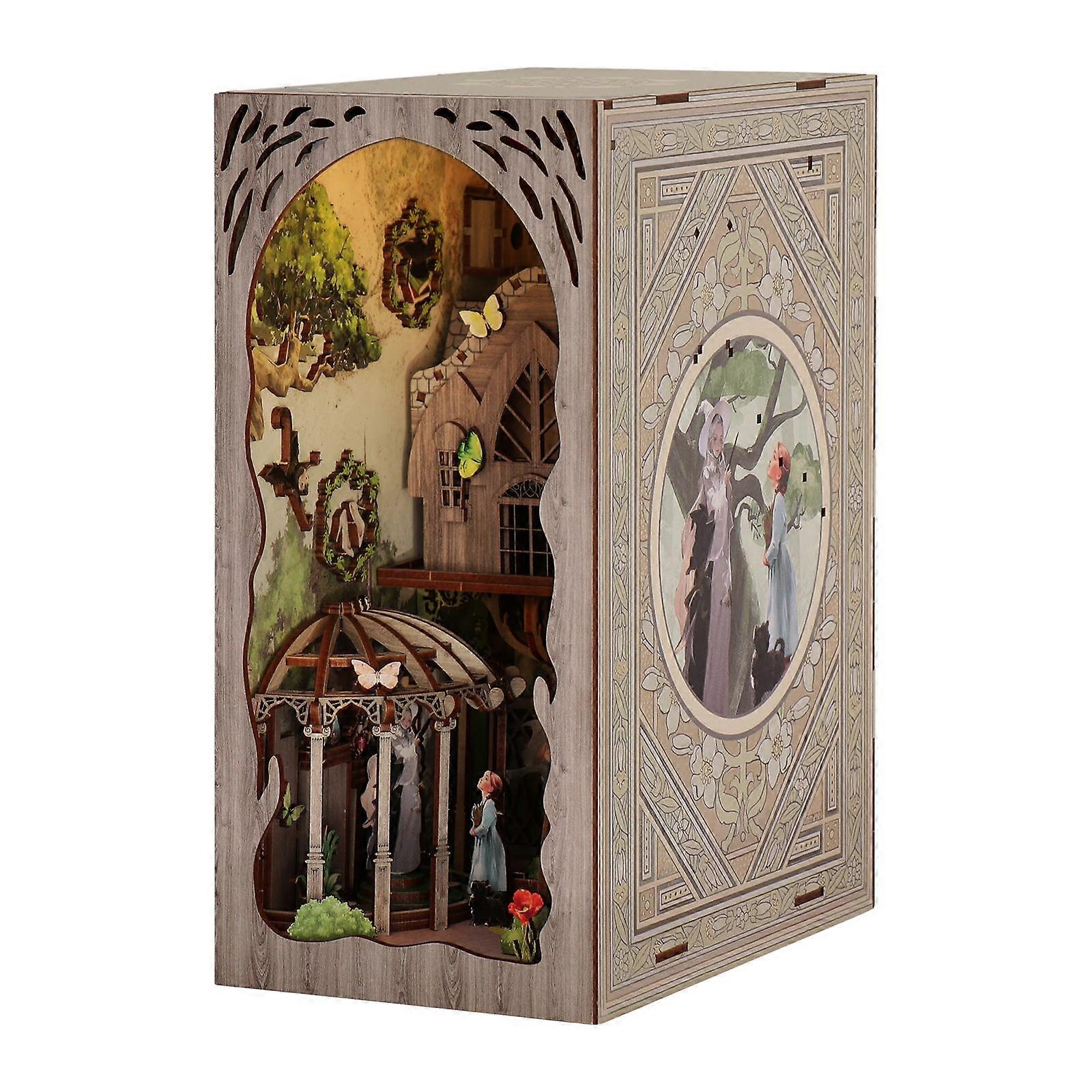 Zestawy książek DIY Miniaturowy dom Drewniane puzzle Podpórki do książek Model Build