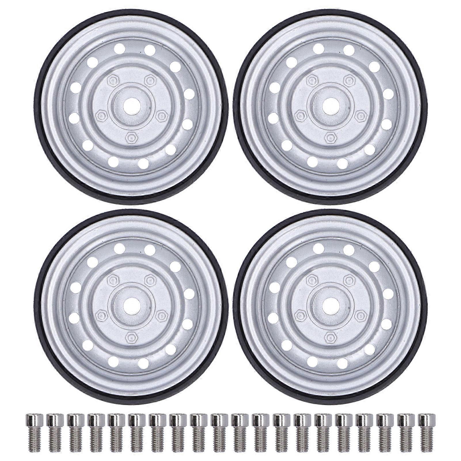 4Pcs RC Crawler Beadlock Radnaben 12 Löcher Metall Radnabe Ersatz für TRX4 / SCX10Silver