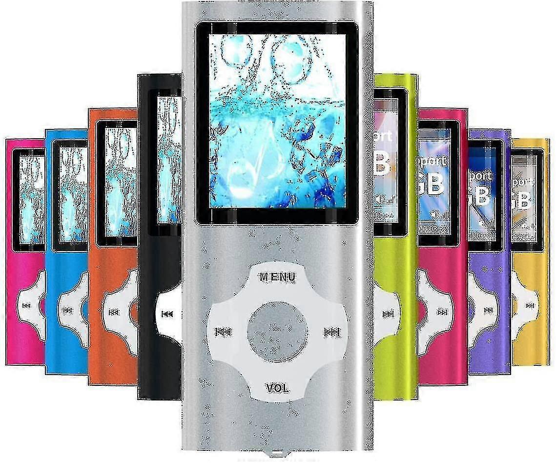 Mp3 Player / Mp4 Player, Mp3 Music Player With 64gb/ 32gb/16gb Memory Sd Digital Lcd 1.82''silver-8GB