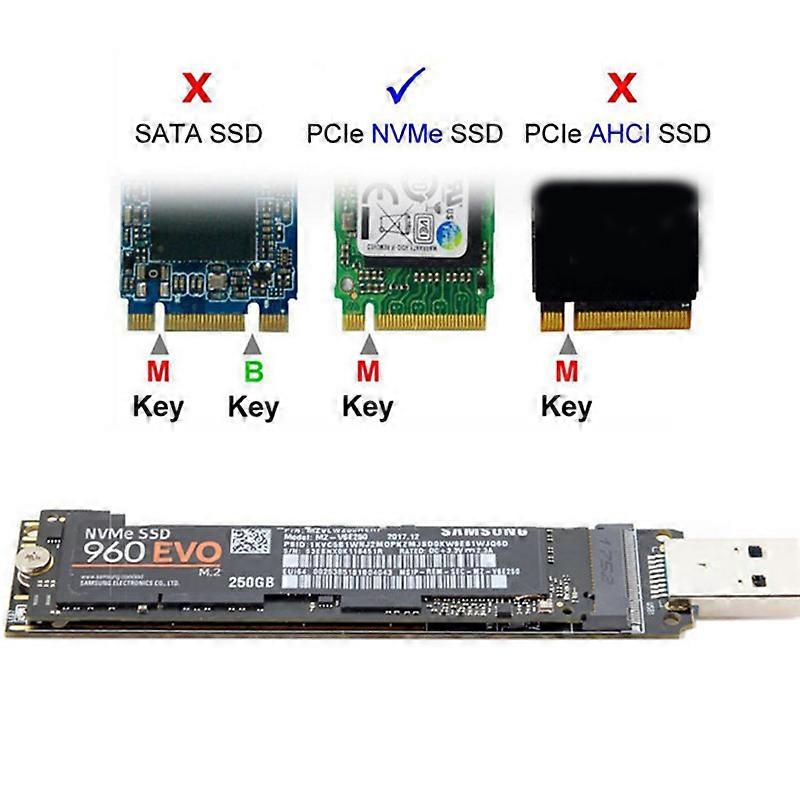 NVME USB Adapter M.2 NVME SSD To USB 3.1 Adapter 10Gbps USB3.1 Gen 2 for M2 NVMe 2230 2242 2260 2280