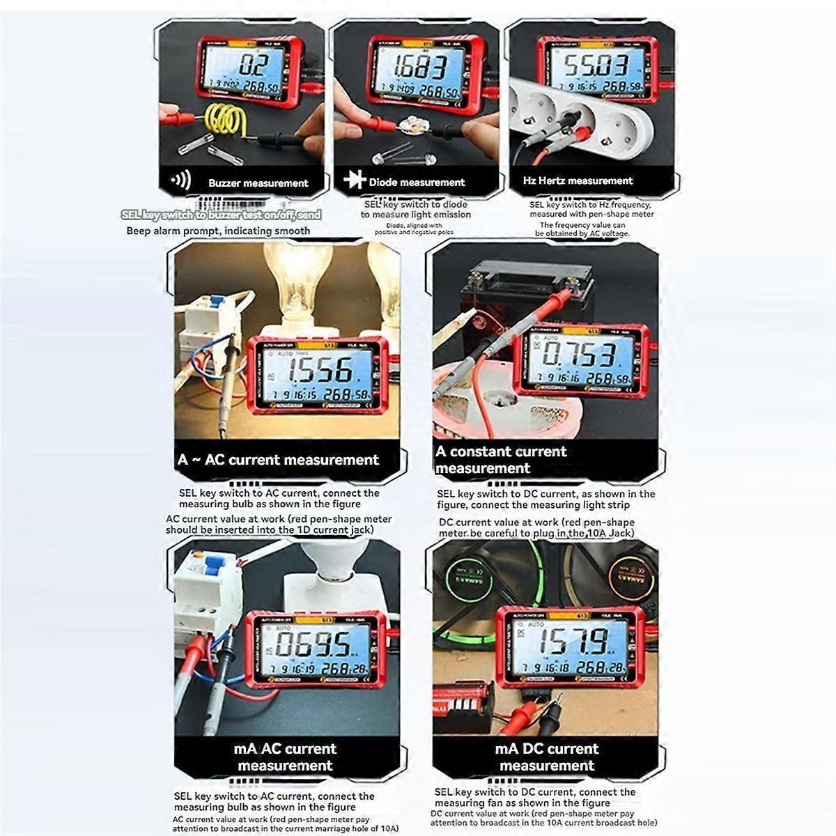 613 Smart Multimeter Real-Time Power-Off Measuring Tester,B