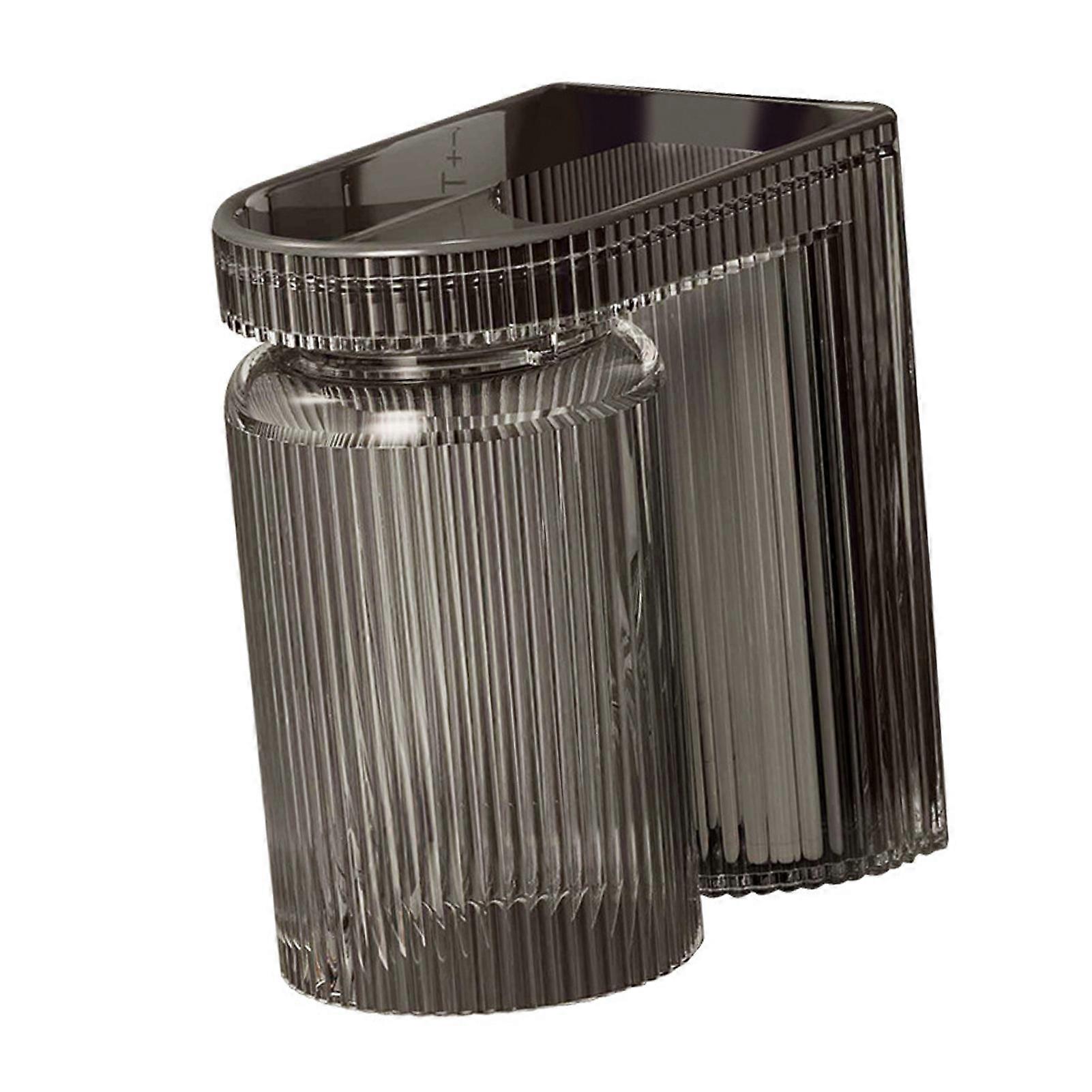 Wall Mounted Toothbrush Holder Black - Space Saving Cup Rack for Bathroom