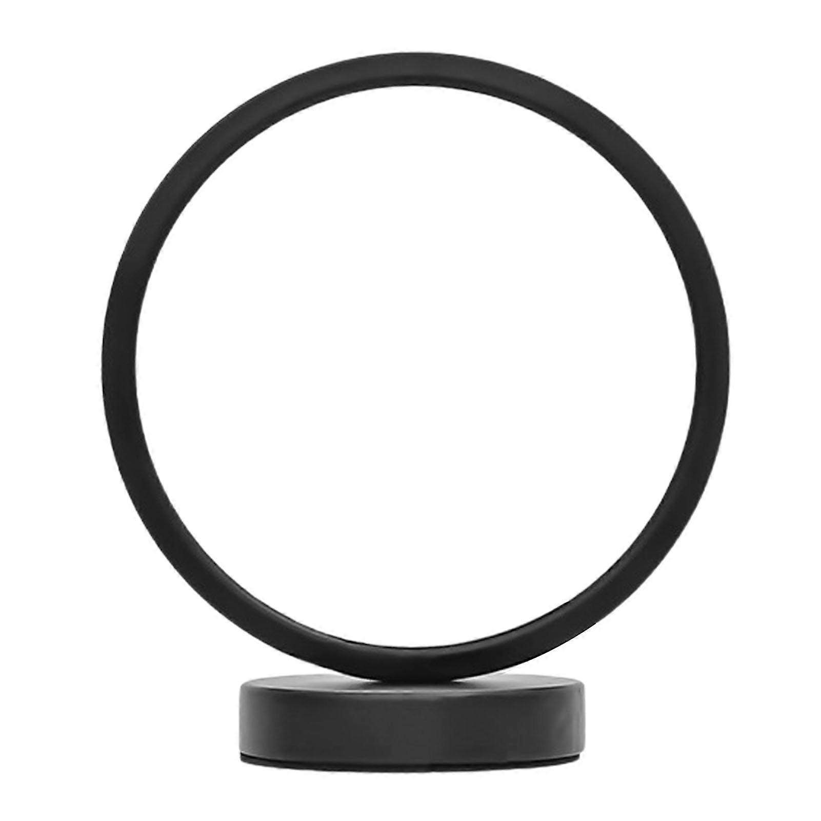 Decorative LED Circular Table Lamp, Innovative Energy Saving Eye-Caring Night Light for Bedroom, with Remote Dimmer and Timer, Black
