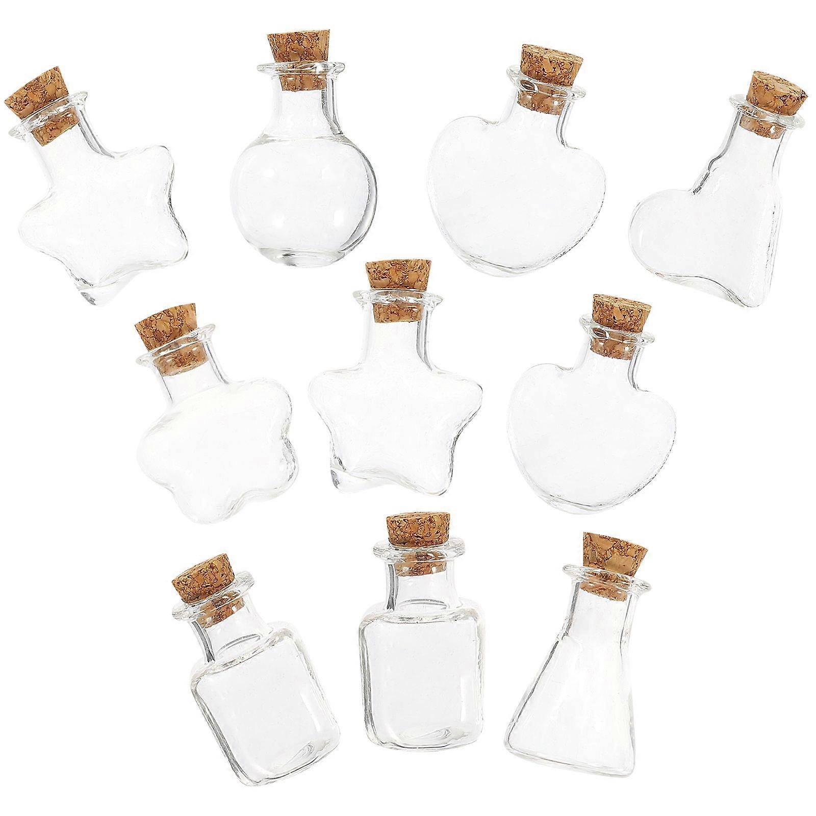 10Pcs Sample Bottle Specimen Display Bottle Glass Delicate DIY Bottle With Cork