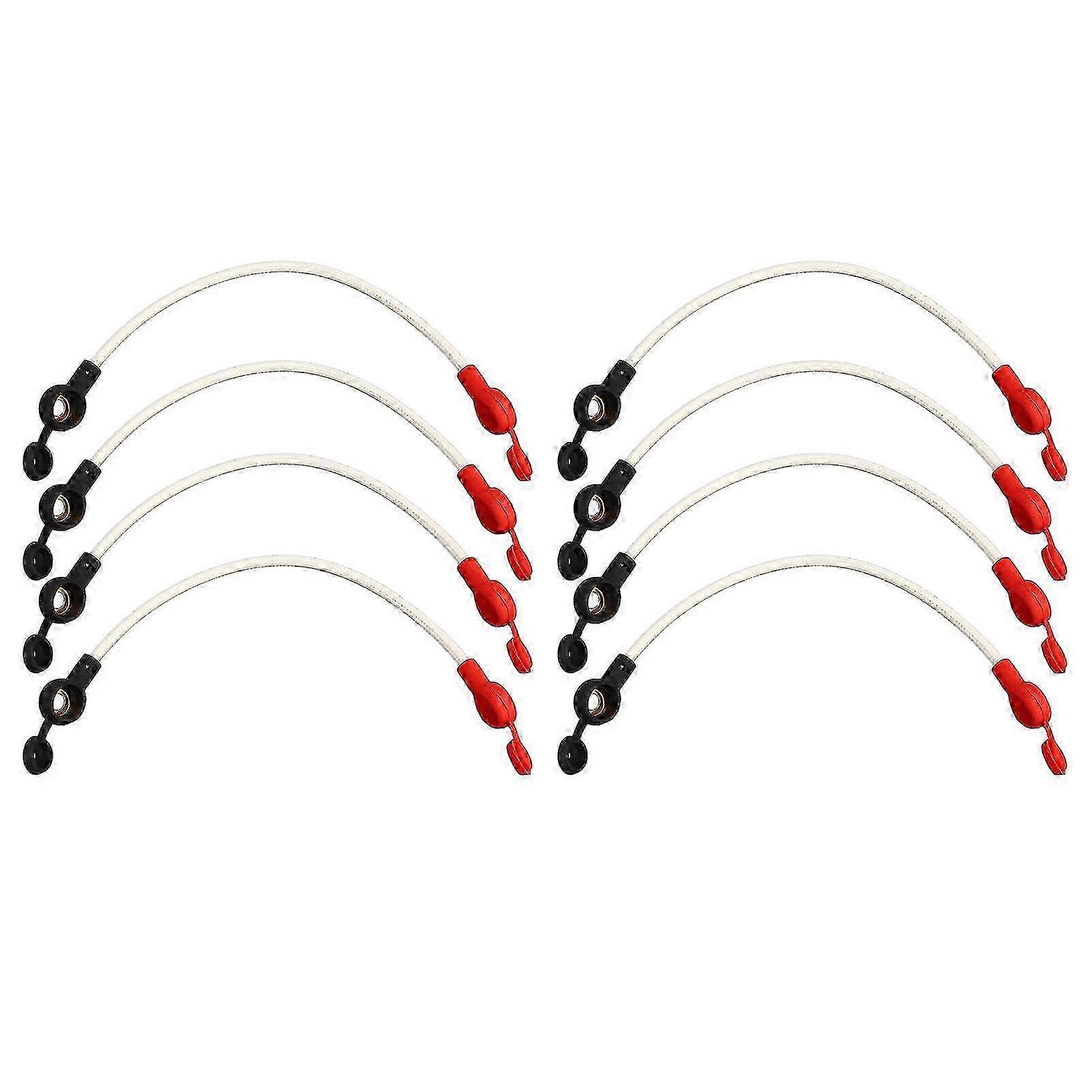 Copper Battery Inverter Cables - 8pcs, High Temp Resistance, Fireproof, with Dust Hat for Accumulators