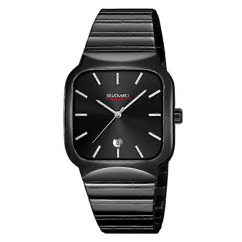 SKMEI 9361 Square Quartz Watch Black Case Black Dial