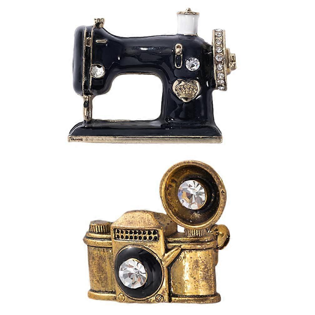 2pcs Sewing Machine Lapel Pin Brooch Pin Sewing
