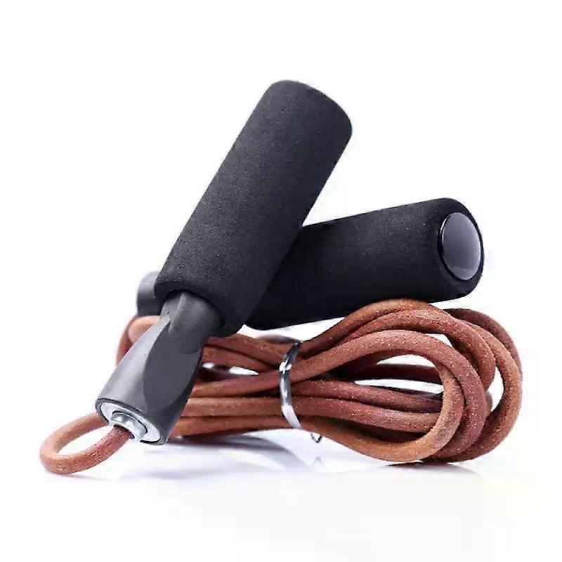 Leather Bearing Skip Rope Speed Skipping Rope Adjustable Weighted Boxing Jump Gym Exercise Warm Up Training 2.7M