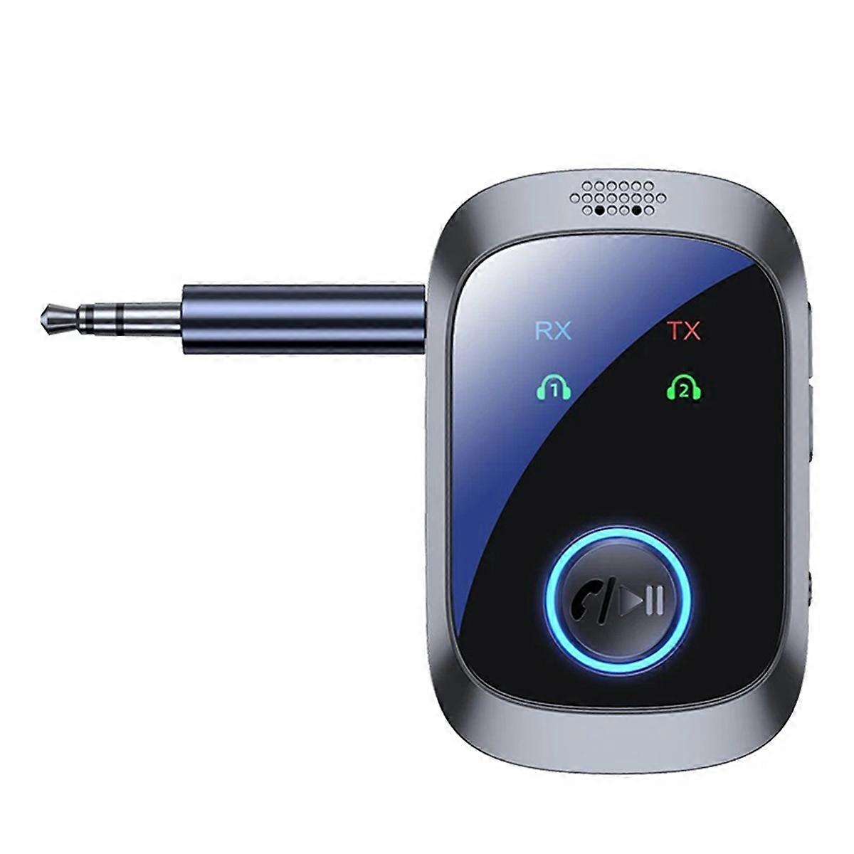 2 in 1 Bluetooth 5.4 Audio mitter Receiver 3.5mm AUX HIFI HD Low Latency Airplane Wireless Blue