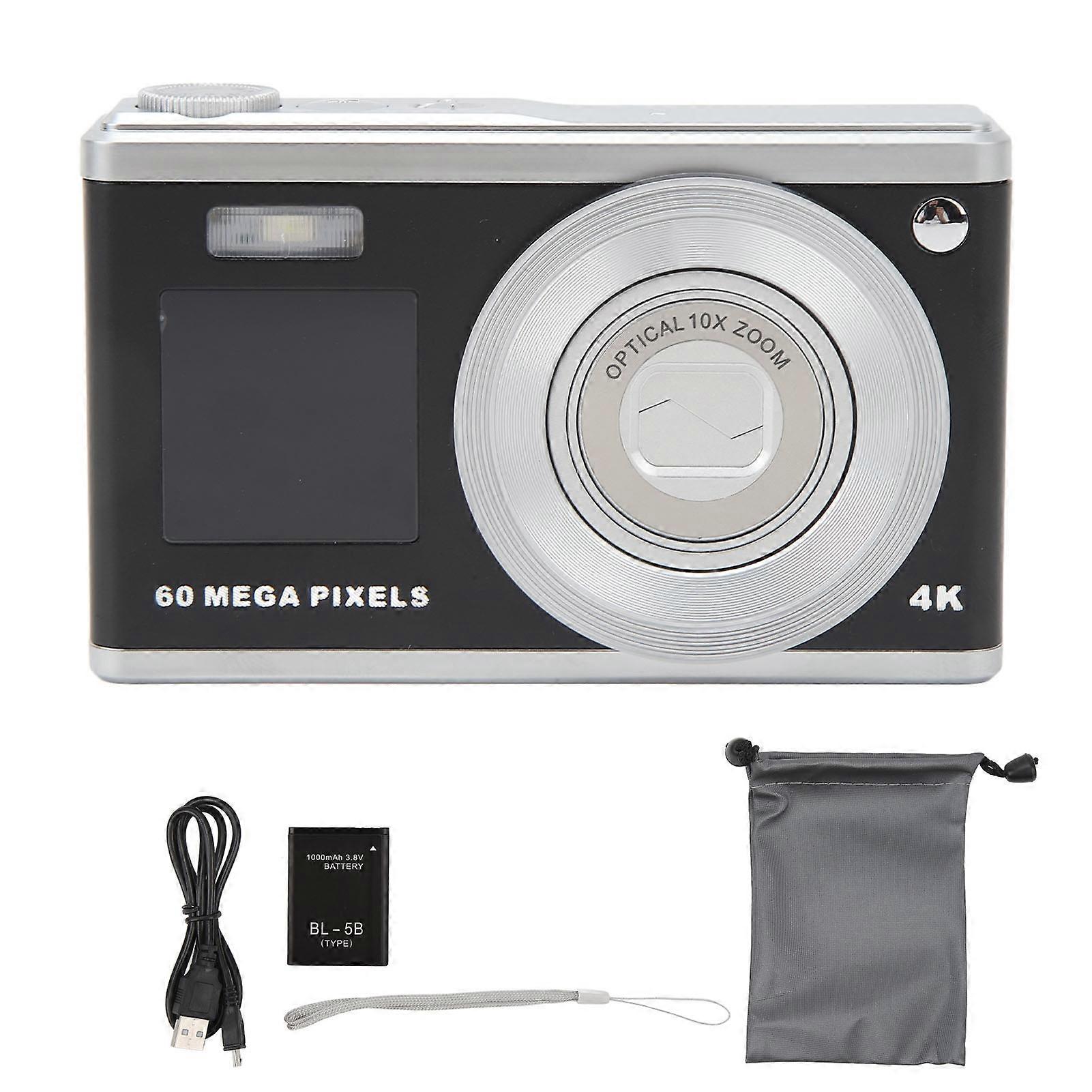 Digital Camera, 2.88 inch IPS Screen, Anti-Shake, 10x Optical Zoom, 1000mAh, Auto Focus, Vlogging Camera, Built-in Fill Light