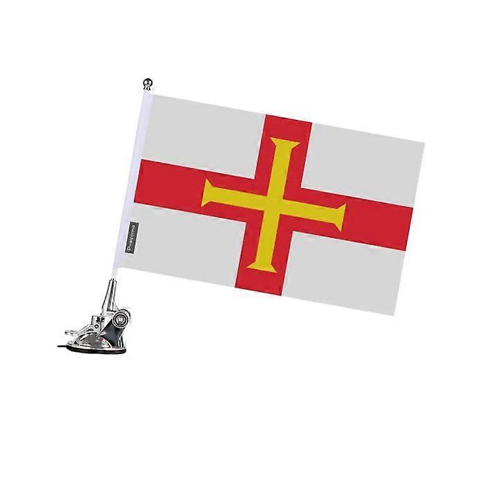 Vacuum Flag Pole – Guernsey Flag – 27 x 35 cm – Polyester – Stainless Steel
