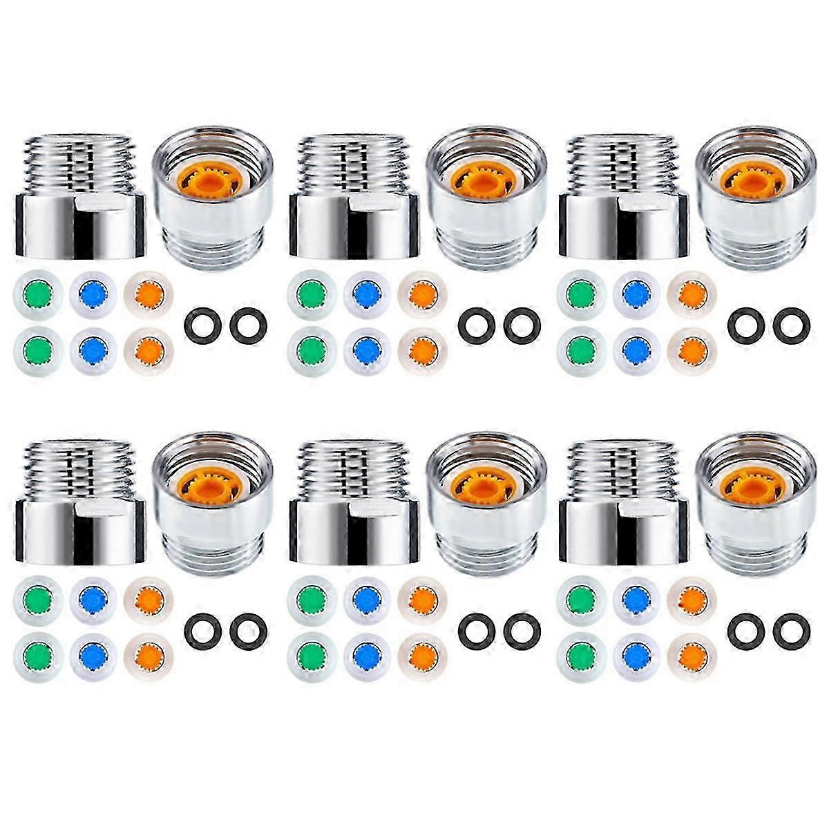 48 Pieces of Shower Flow Reducer Limiter Set, Water Restrictor,1/2 Inch Thread Size 4,6 and 9 L/Min