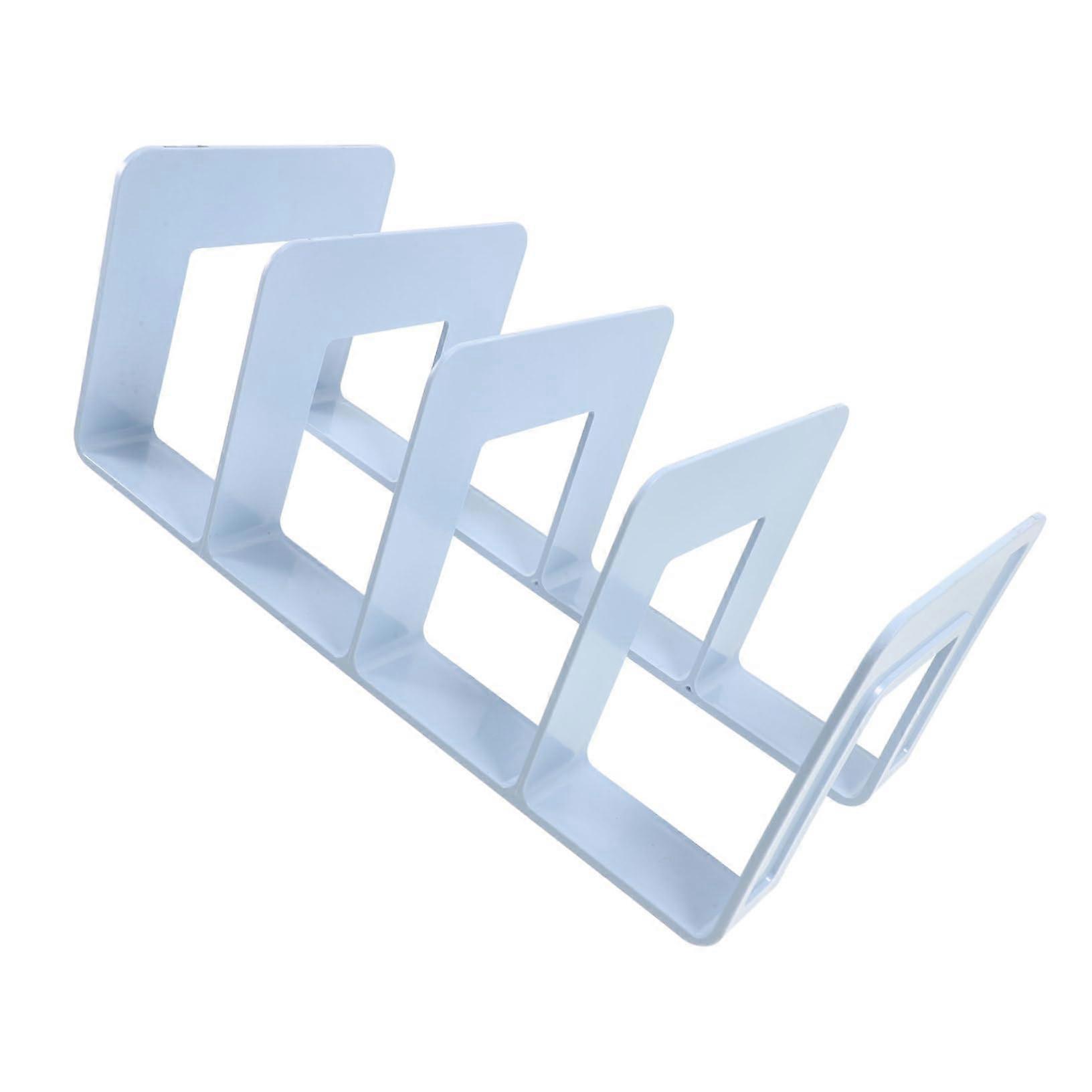 Desktop Book Support Organizer with 4 Compartments, Sturdy Bookends for Home Office, Colorful File Organizer for Books and Magazines