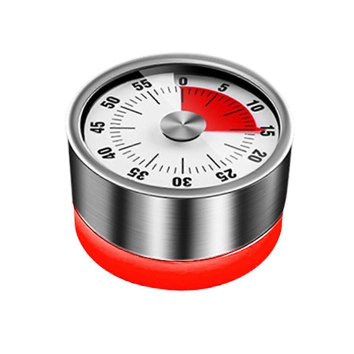 Stainless Steel Mechanical Kitchen Timer Visual Countdown Reminder Magnetic Installation Timer