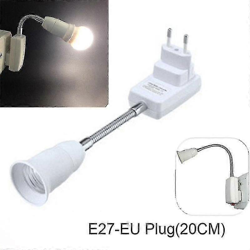 E27 Eu Plug Socket Adapter With On/off Switch Light Lamp Bulb All Direction