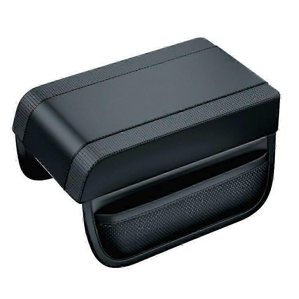 Pu Leather Car Armrest Booster Pad Universal Center Console Cushion Memory Foam Elbow Support - Dark