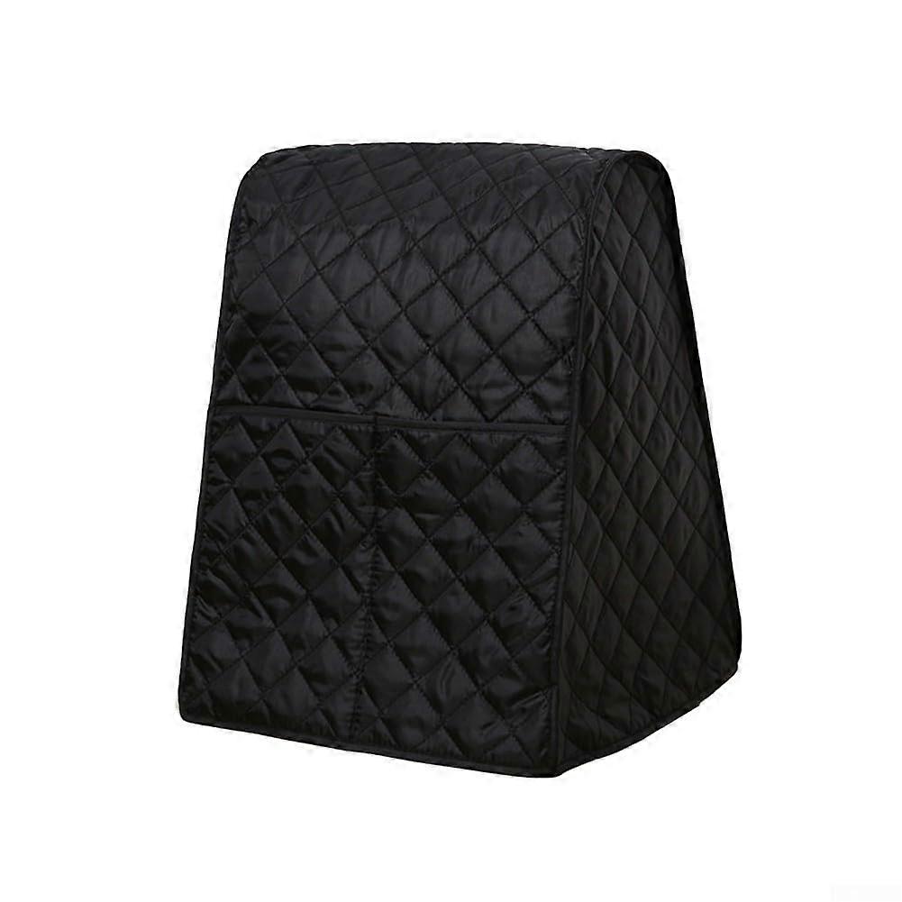 Washable countertop cover for the kitchen, dustrepellent, with functional side pockets for attachments (black)