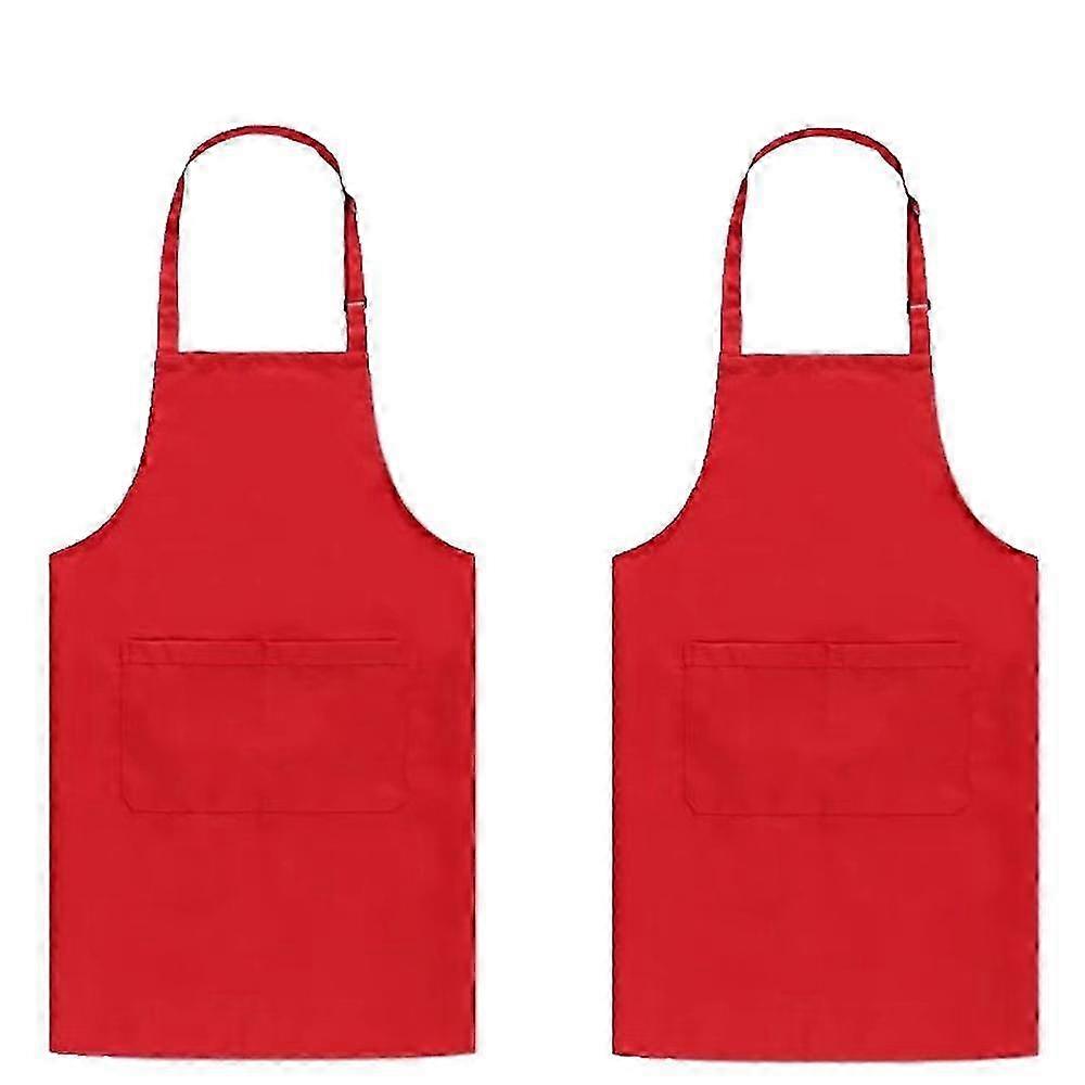 Pachet de 2 șorț reglabil impermeabil cu buzunare - roșu