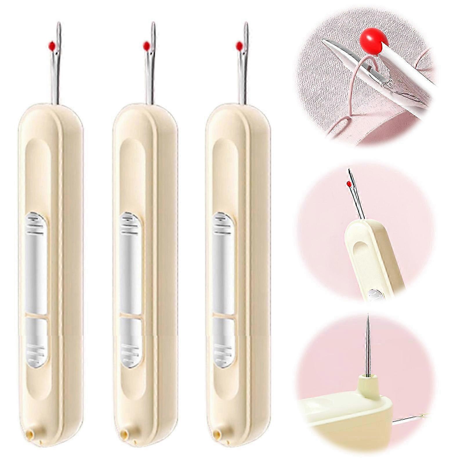 2Pcs Plug-in Needle Threader, 2-in-1 Threading & Remover Tool for Hand Sewing Knitting Craft