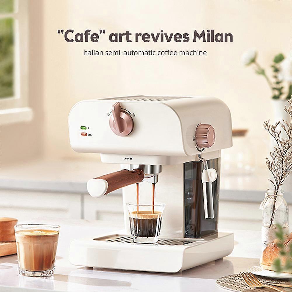 Espressomaskiner for hjemmet 20 Bar Espressomaskin i rustfritt stål med melkeskummer Dampstav 0,8L Avtakbar vanntank 850W 92 grader Celsius Const