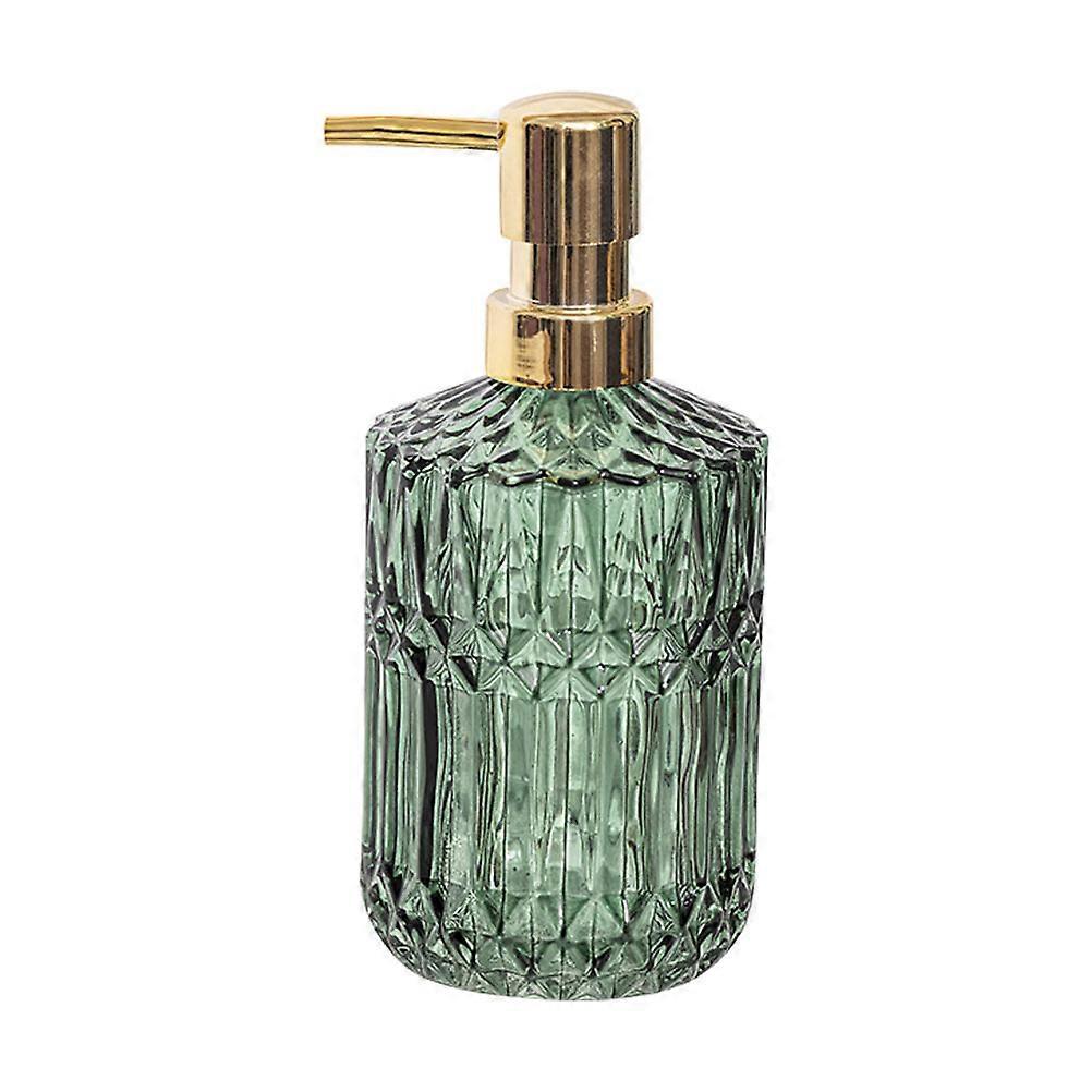 Green Glass Soap Dispenser Bottle European Style Liquid Container for Shampoo Hand Soap Bathroom Kitchen Use Design Capacity Household