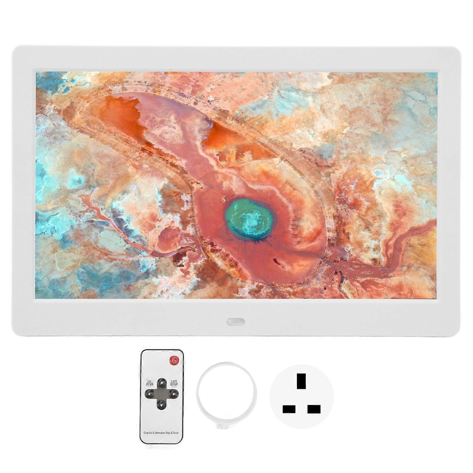 10" WiFi Digital Photo Frame, IPS HD, Stereo Sound, Remote, Calendar, UK Plug