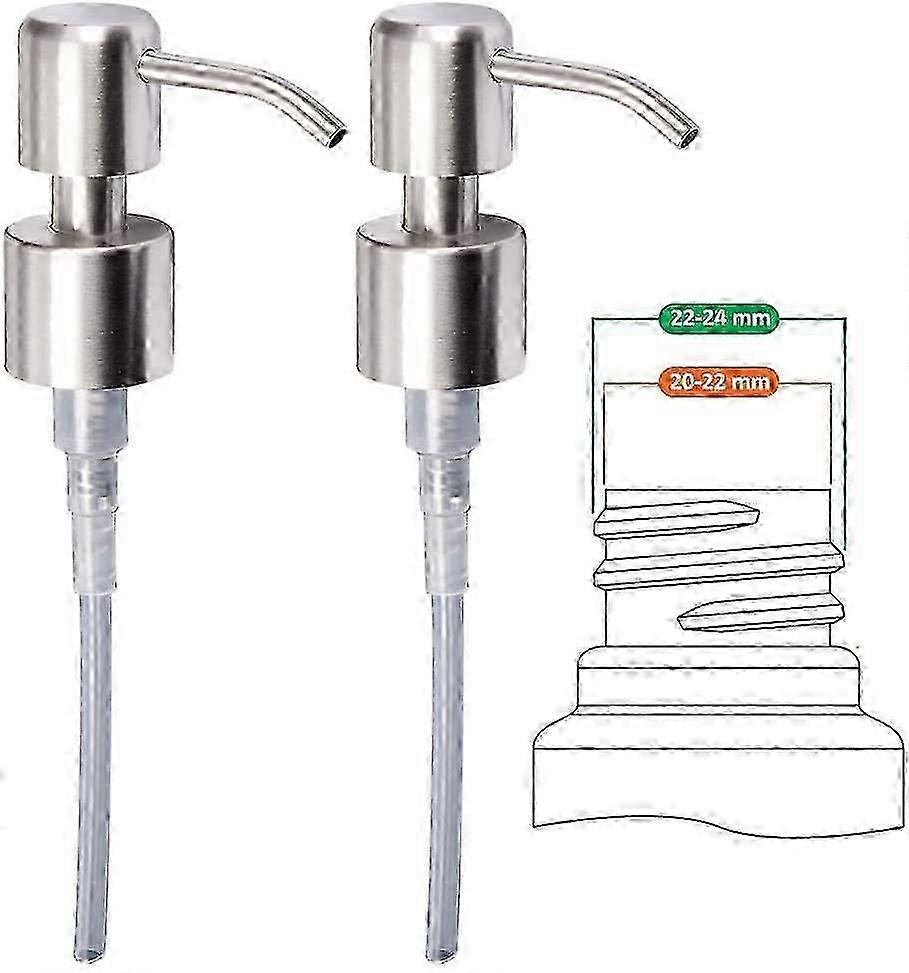 24mm Brushed Nickel Soap Dispenser Replacement - High Quality 2 Pack