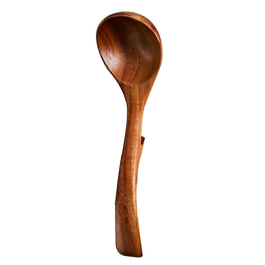 Wooden Soup Spoon Non Scratch Stirring Mixing Serving Utensil for Chefs 22.5X7cm 1Pcs