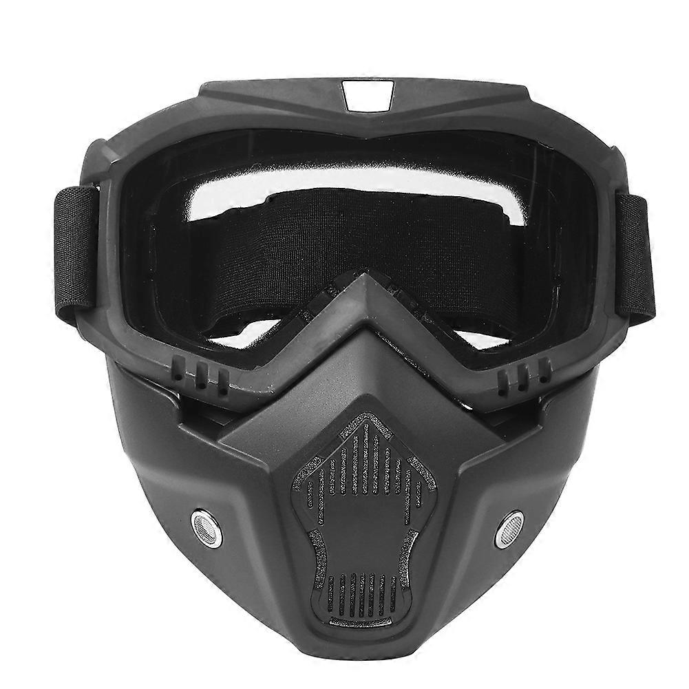 Motorcycle Goggles with Removable Mask, Outdoor Cycling Protection (Transparent)