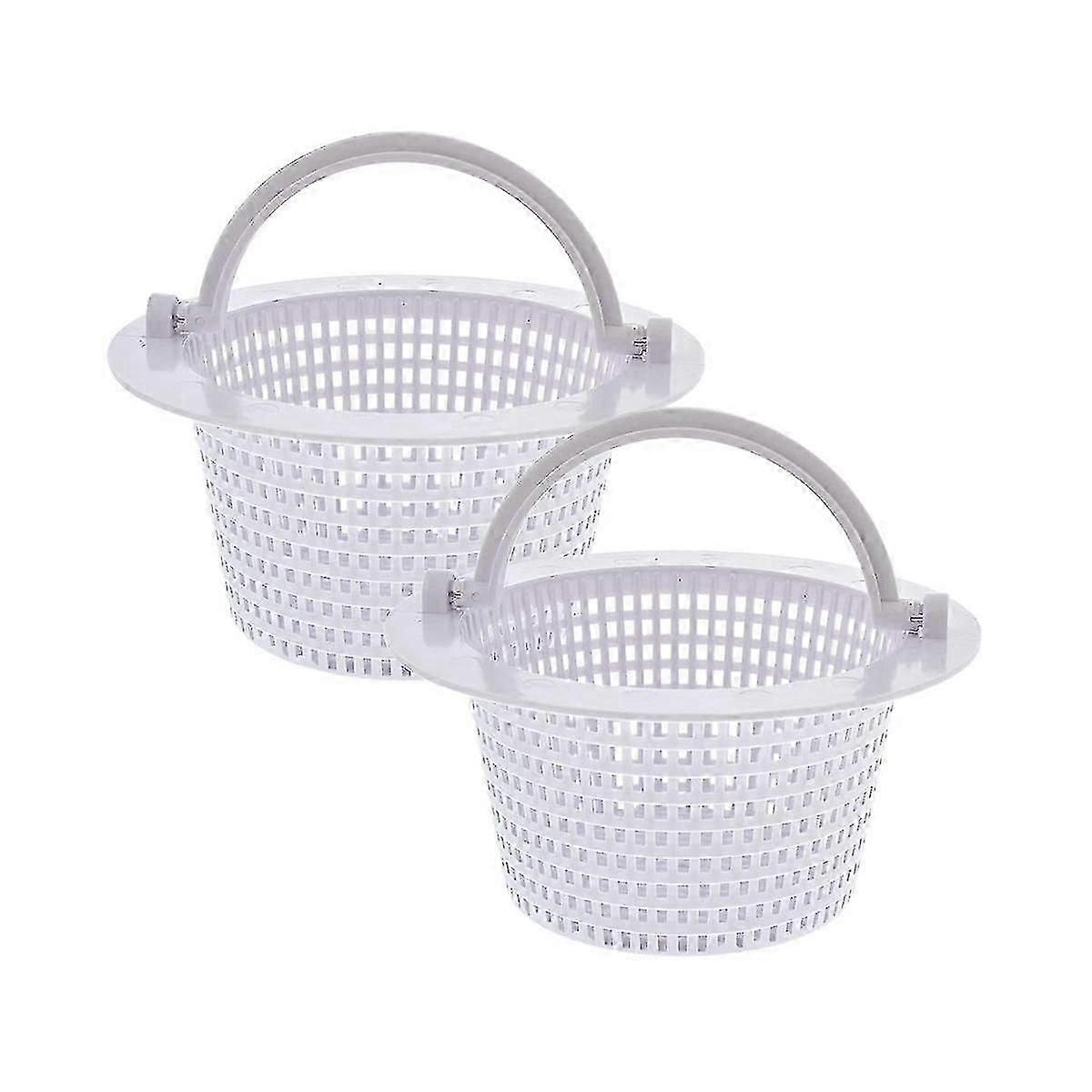 Swimming Pool Skimmer Replacement Basket With Handle 2 Pack - Above Ground Pool Thru-wall Skimmer