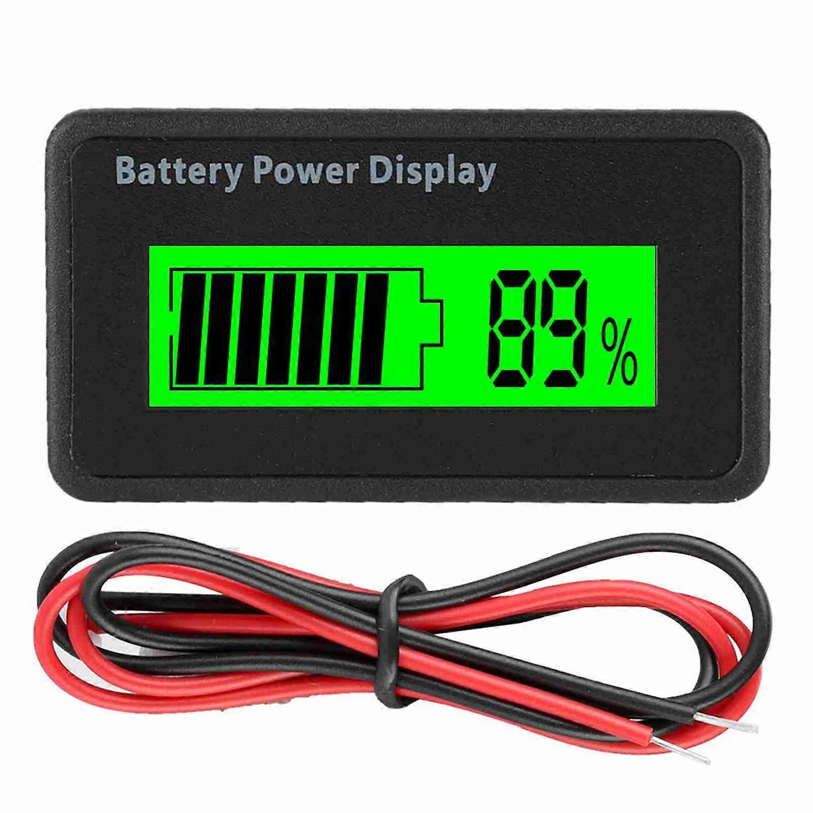 Indicateur de capacité de batterie universel GY-6H, rétroéclairé vert, 12-48 V, voltmètre