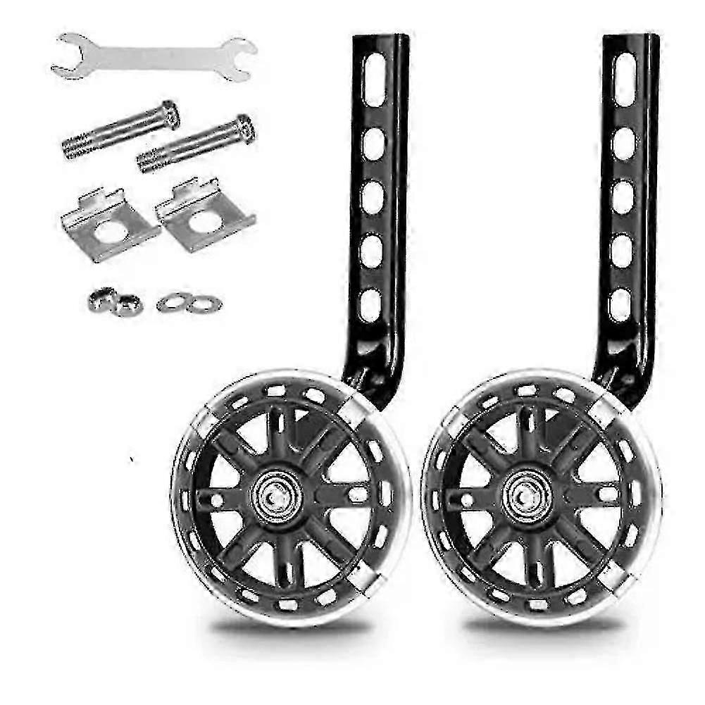Bike Training Wheels Bicycle Adjustable Stabiliser, Suitable For 12 14 16 18 20 Inch Children's Bik